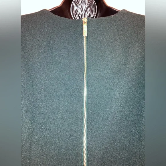 NEW Calvin Klein Fall Green Ruffle Short Sleeve Pencil Sheath Formal Dress 10 - Picture 10 of 17